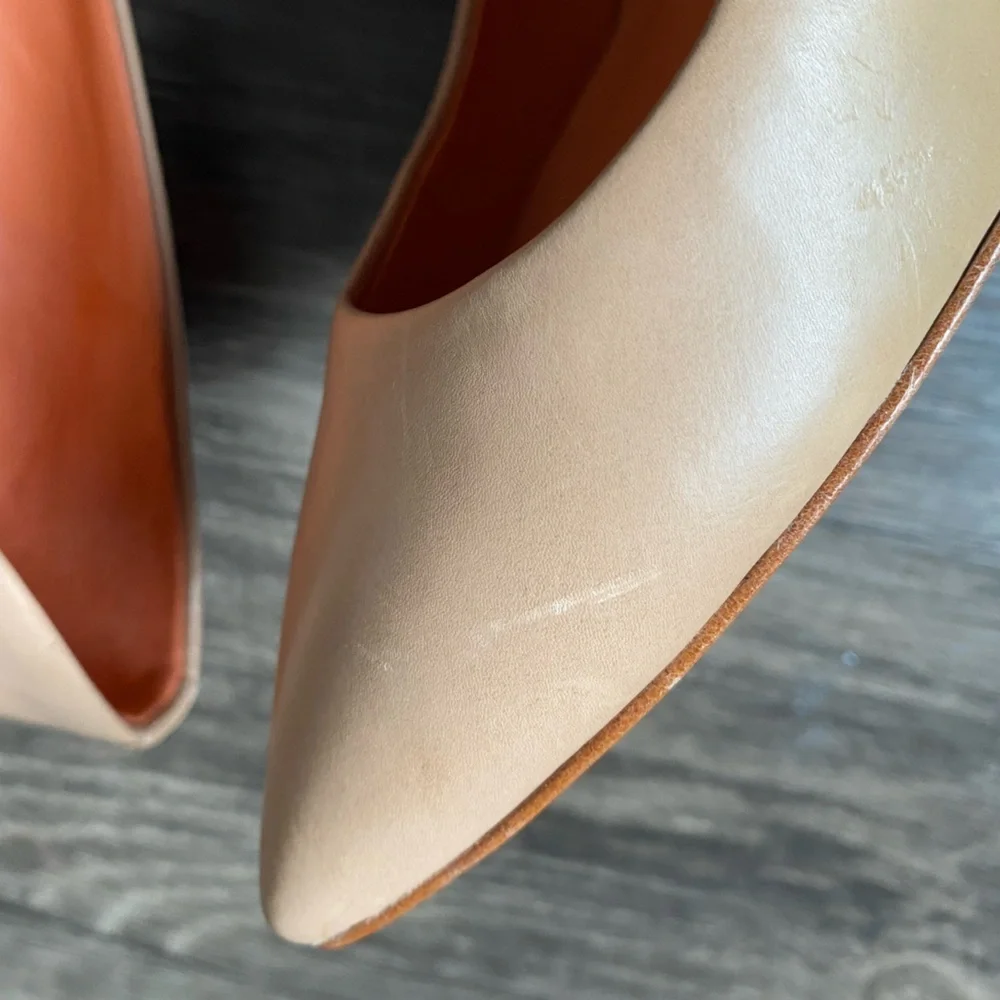 NEW Via Spiga Nude Beige Women’s leather Heels Size 5.5 - Picture 11 of 13